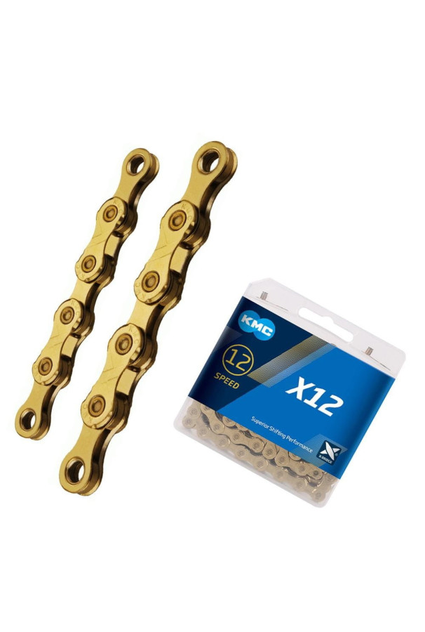 Łańcuch KMC 12S złoty 11/128 KMC + spinka