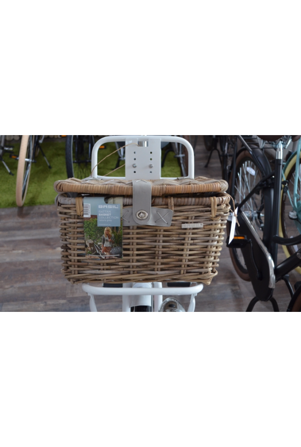 Kosz wiklinowy Basil Denton L szary zamykany