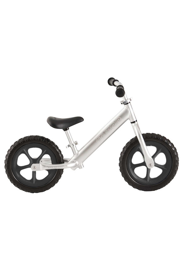 Rowerek biegowy Cruzee 12" srebrny (czarne kółka)