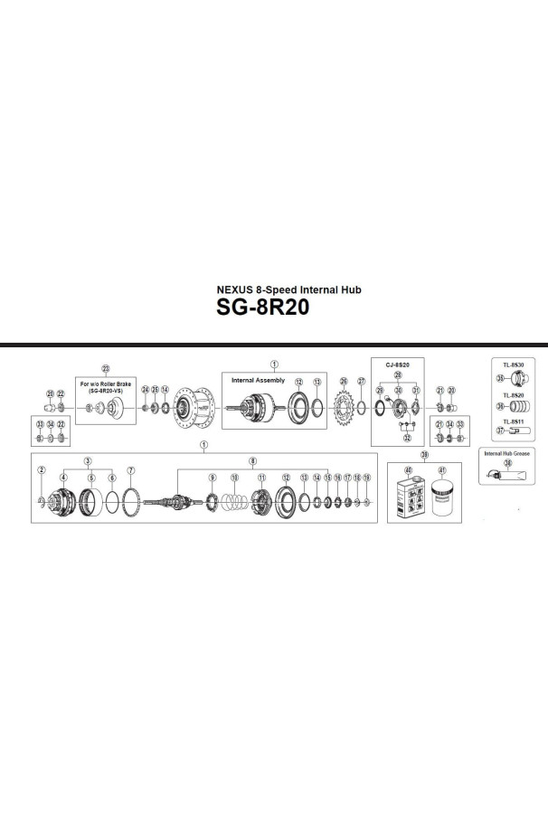 Prawy konus piasty tylnej Nexus 8