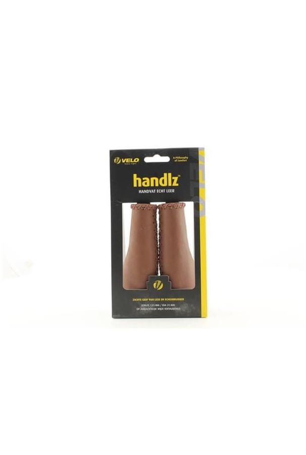 Chwyty skórzane Velo Ergo brązowe 140