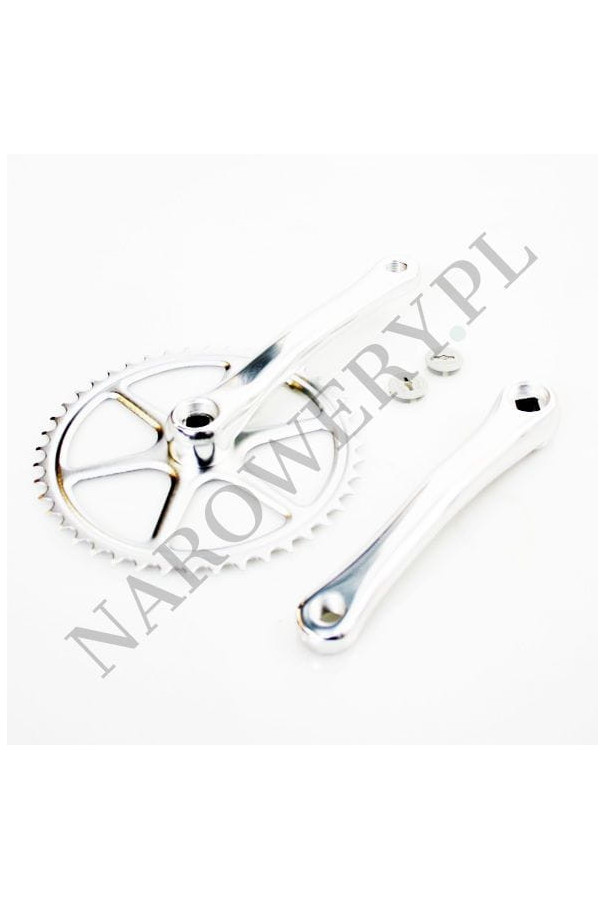 Niklowana korba rowerowa Merkloos ALU 44T