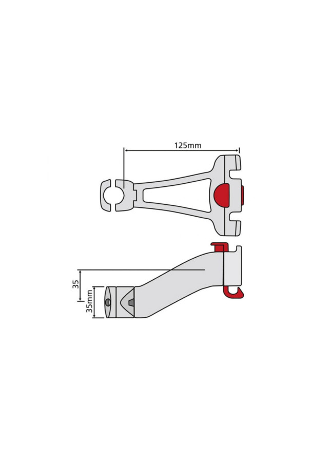Uchwyt mocujący koszyk Klickfix na wspornik 22,2/25,4 mm