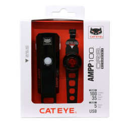 Zestaw lampa tylna + przednia Cateye AMPP 100 ORB