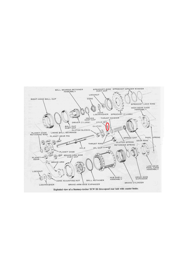 Bloczek/kamień łańcuszka piasty Sturmey Archer 3