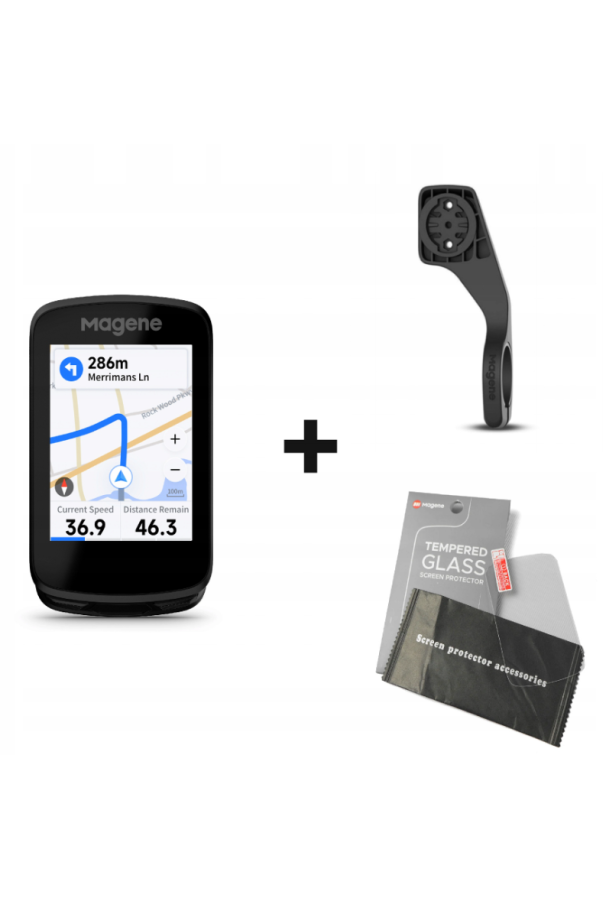 Licznik rowerowy komputer Magene C606 GPS + uchwyt + szkło hartowane