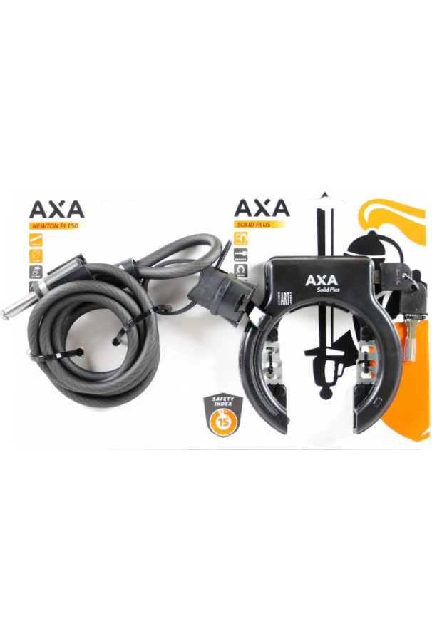 Blokada koła AXA Solid Plus + linka AXA Newton 150