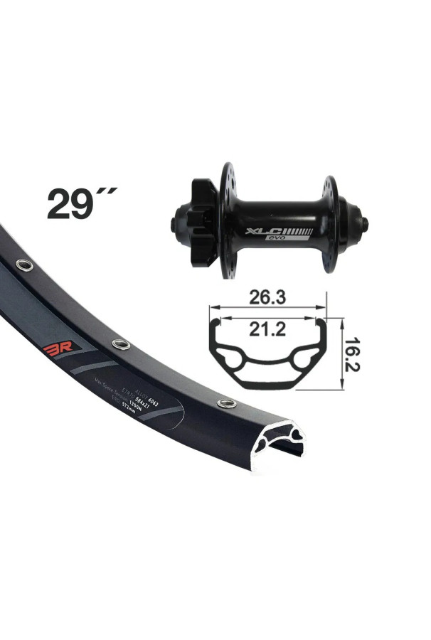 Koło przednie 29" XLC tarcza 6 śrub, 32 szprychy