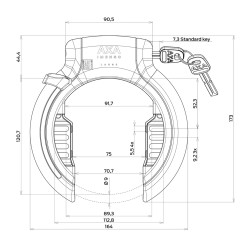 Blokada koła Axa Imenso Large Retractable 2x klucz