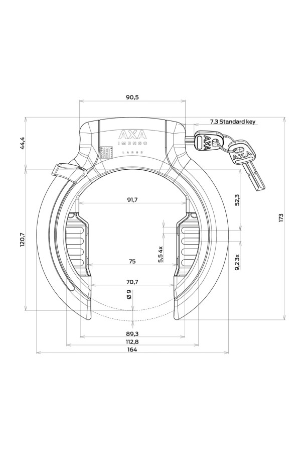 Blokada koła Axa Imenso Large Retractable 2x klucz