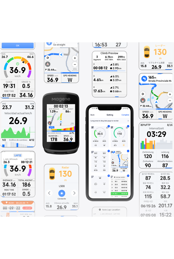 Licznik Komputer rowerowy GPS Magene  C606 PRO NAWIGACJA 2,8" ANT+ ClimbPro Bluetooth