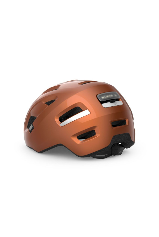 Kask rowerowy Met E-MOB z lampką L58-61 cm brown
