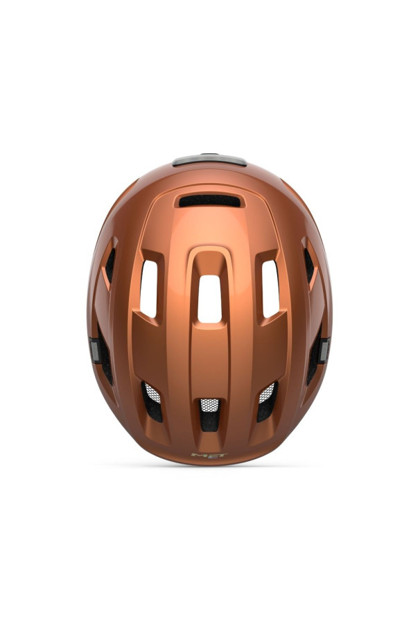 Kask rowerowy Met E-MOB z lampką L58-61 cm brown