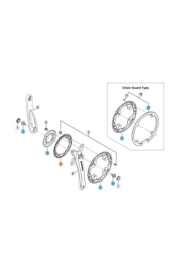 Zębatka korby FC-M415 Alivio 32T srebrna