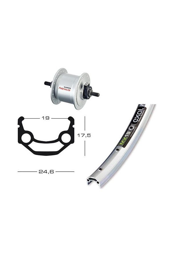 Koło przednie 28" Exal dynamo Shimano DH-3N31