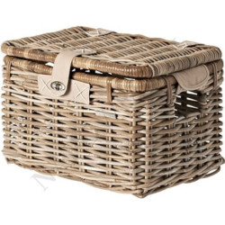 Kosz wiklinowy Basil Denton S szary zamykany