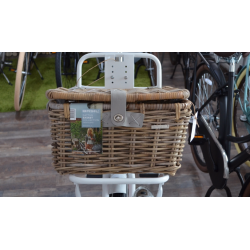 Kosz wiklinowy Basil Denton S szary zamykany