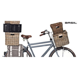 Kosz wiklinowy Basil Denton S szary zamykany