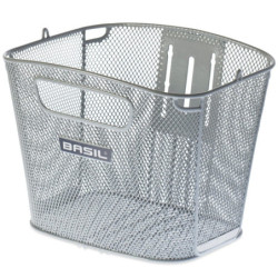 Koszyk rowerowy Basil Bold na stałe - srebrny