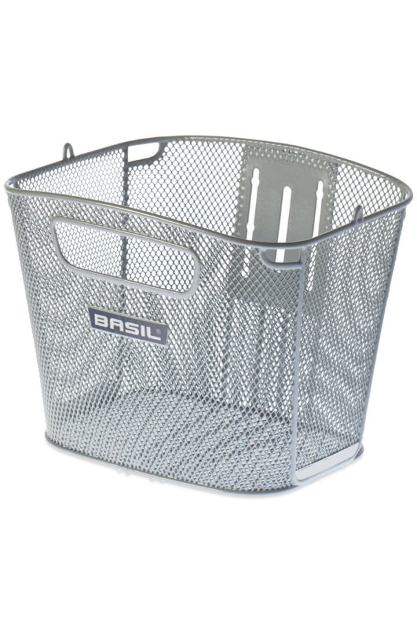 Koszyk rowerowy Basil Bold na stałe - srebrny