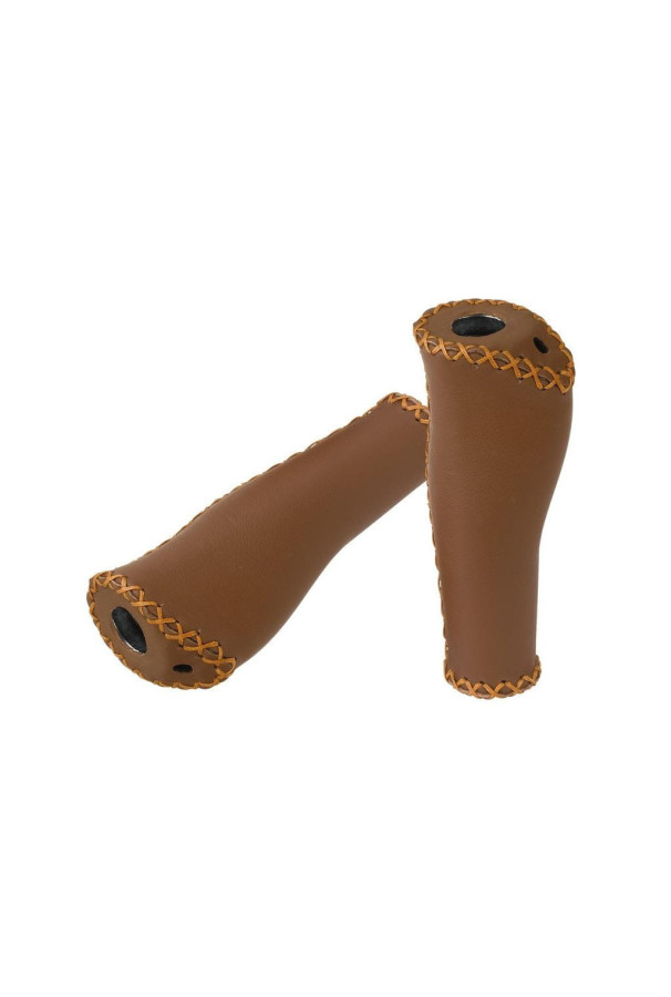 Chwyty XLC Retro Ergo Lock 135 mm brązowe skóra