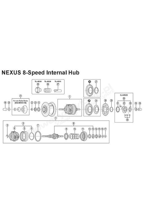 Kapa ochronna do piasty Shimano Nexus 8