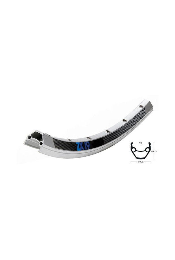 Obręcz EXAL ZX19 srebrna 28" 19-622 36 szprych