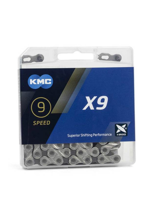 Łańcuch KMC X9 9rz srebrny 114 ogniw