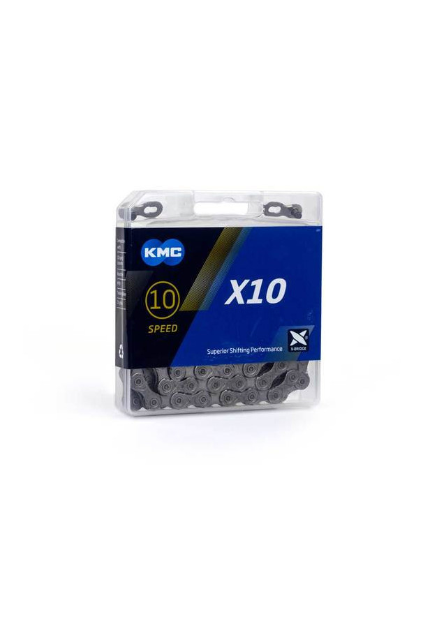Łańcuch KMC X10 10rz. szary 114 ogniw