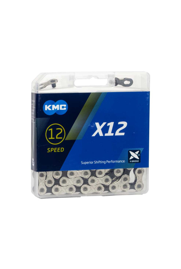 Łańcuch 12s KMC X12 srebrno czarny