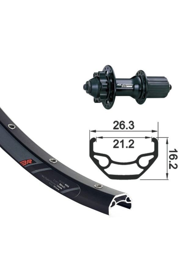 Koło tylne XLC  27,5" tarcza 6-śrub 32 szprychy
