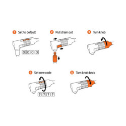 Zapięcie - Łańcuch na szyfr AXA Absolute C5-90 czarny