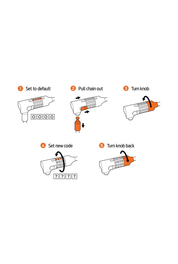 Zapięcie - Łańcuch na szyfr AXA Absolute C5-90 czarny